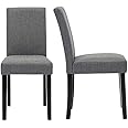 DAGONHIL Dining Chairs Set of 2 Upholstered Dining Room Chairs,Armless Kitchen Chair with Black Solid Wood Legs