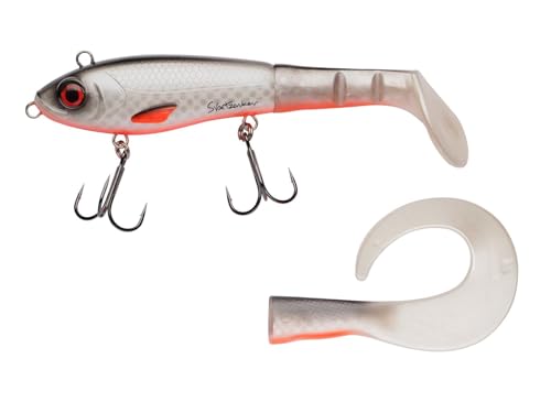 Abu Garcia Svartzonker McHybrid, Fishing Hook, Hard Lures, Predator Fishing, Pike, Bait Supplied with Paddle Tail and Curl TailUnisex, Fegis, 74g | 165mm
