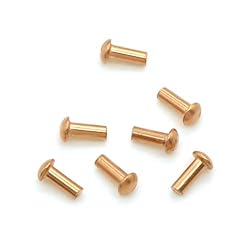 100 Pieces Round Head Solid Rivets Fasteners Copper