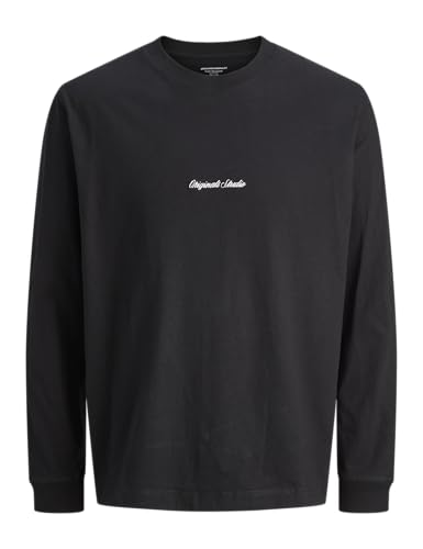 JACK & JONES Jornorrebro EMB Tee Ls Crew Neck Mni T-Shirt, Noir, 110