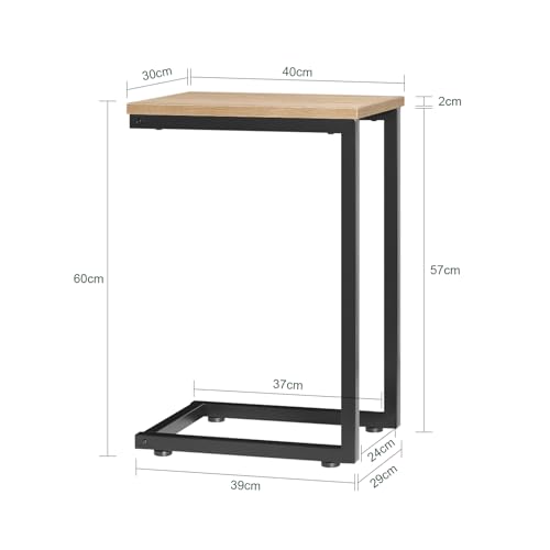 SoBuy Small Table End Tables High Side Table طاوله صغيرهNarrow C-Shaped Coffee Beside Tables Wooden TV Stand Table for Sofa,Living Room,Bedroom,Kithen,Home Office,طاولاتFBT44-N