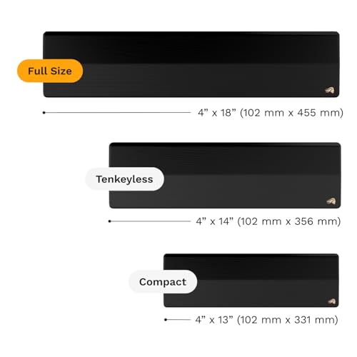Glorious Gaming Wooden Keyboard Wrist Rest (Full Size), White Ash, Medium Grain, Smooth Surface, Sweatproof, Non-Slip Base, 455 x 102 x 20 mm, Onyx