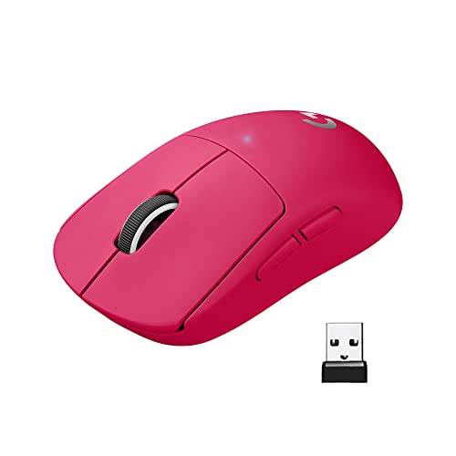 Logitech G PRO X Superlight kabellose Gaming-Maus mit Hero25K Sensor, Ultra-leicht mit 63g, 5 programmierbare Tasten, 70 Stunden Akkulaufzeit, PTFE-Füße ohne Zusatzstoffe, PC/Mac - Magenta