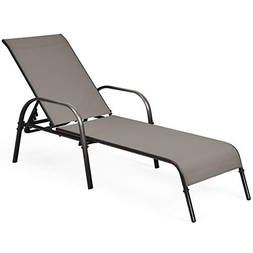 Tangkula Patio Chaise Lounge, Recliner Outdoor Lounger Chair w