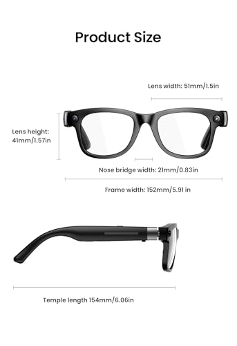 DPVR AI Smart Glasses with Camera and Bluetooth – 8MP HD Sunglasses with Camera, Video Recording Glasses, Real-Time Translation, Voice Assistant, Open-Ear Audio for Travel, Work, Music, and Daily Use