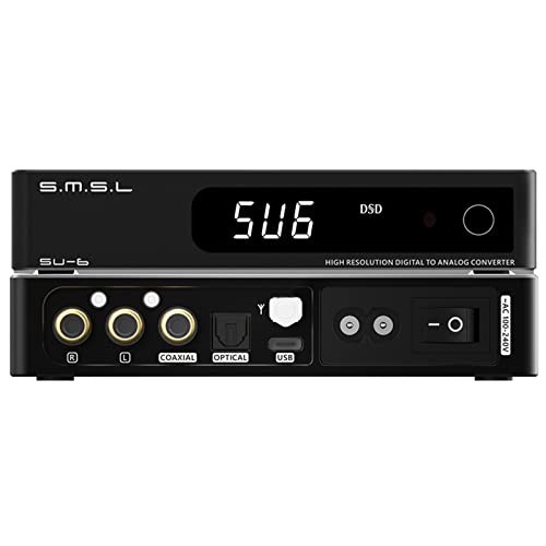 SMSL SU-6 DAC ES9038Q2M XMOS DSD PCM768kHz/32Bit Bluetooth 5.0 LDAC USB Decoder (Black)
