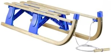 Alpenflitzer Davos Style Toboggan 100cm Foldable Collapsible Sledge with Rope