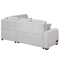 3 in 1 Convertible Sectional Sofa with Pull Out Bed
