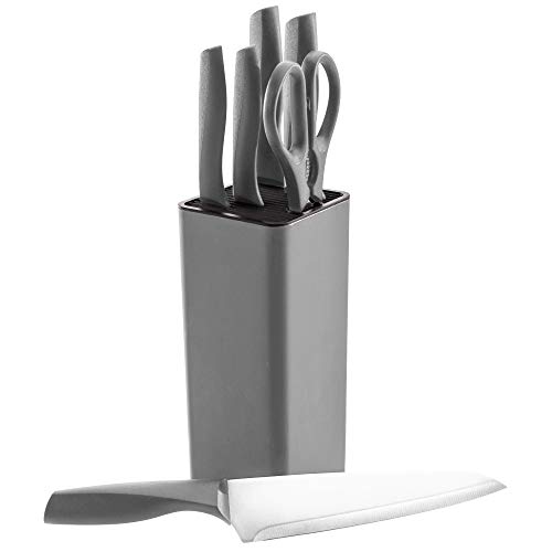 Gorilla Grip Original Premium Knife Block 7 Piece Set, Stainless Steel