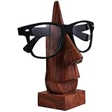 Classic Hand Carved Rosewood Nose-Shaped Eyeglass Spectacle Holder, Eyewear Holder, Sunglasses Holder 6 Inch