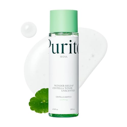 PURITO Centella Unscented Toner, 200 ml 6.76 fl.oz, Korean Centella, for Sensitive Skin, Soothing, Facial Toner for face, K-Beauty, Korean Skin Care