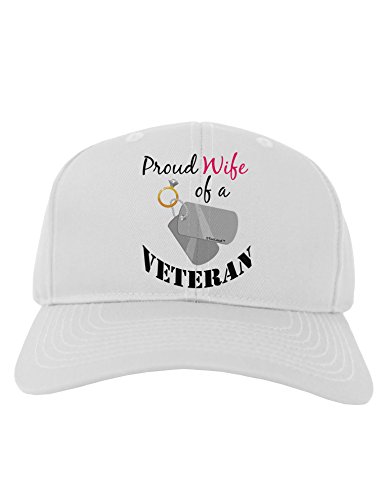TooLoud Wife of Veteran Adult Baseball Cap Hat - White