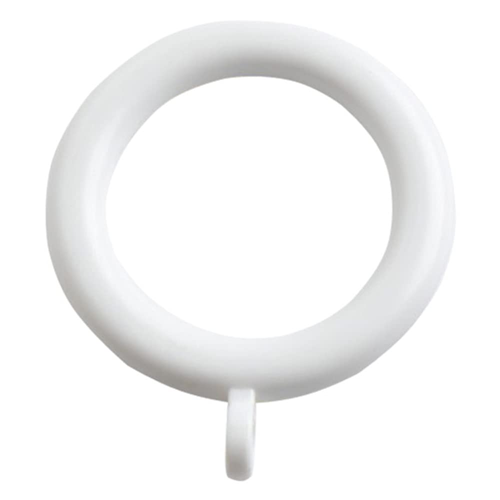 Merriway BH07017 (24 Pcs) Plastic Curtain Drapery Pole Rod Rings Inner Diameter 35mm Outer Diameter 42mm White - Pack of 24 Pieces
