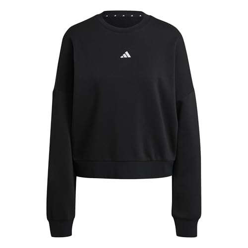 Mujer Essentials Small Logo Feel Cozy Relaxed Fit Sweatshirt, Black, M