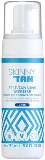 Skinny Tan Dark Mousse 150ml Instant Fake Tan Coconut Vanilla Aroma Cruelty Free