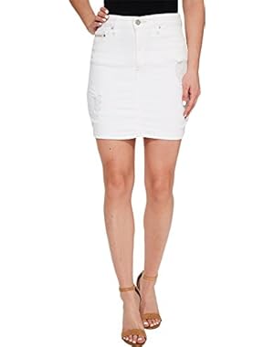Jeans Womens Destructed Mini Skirt