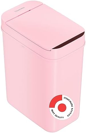 iTouchless 3 Gallon Sensor Pink Bathroom Trash Can, 10 Liter Small ...