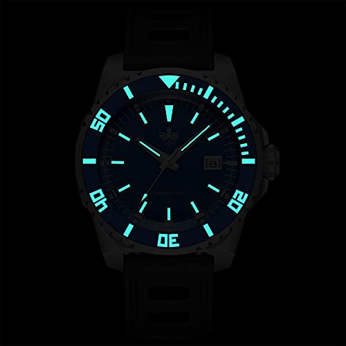PHOIBOS Leviathan Men's Automatic Watch 45mm 500M Dive Watch with Black Rubber Strap PY032