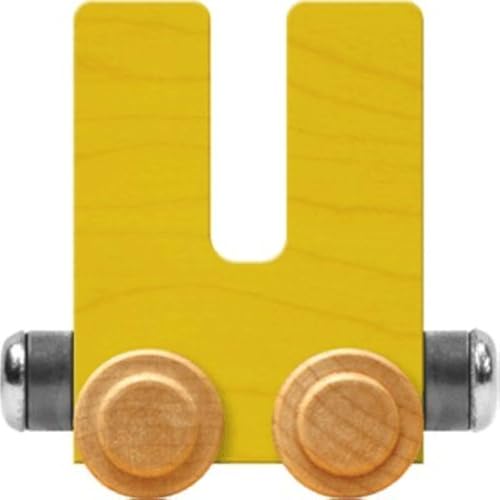 Maple Landmark NameTrains Bright Letter Car U - Made in USA (Yellow)