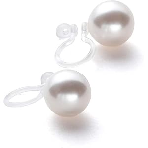VOTRE COUTURE Pierced-look pearl clip-on earrings for Women | Crystal Pearl | Metal-free polycarbonate | Perfected in Japan |