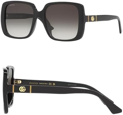 Gucci Square Sunglasses GG1072S 001 Black/Gold 56mm 1072 at  display picture 2