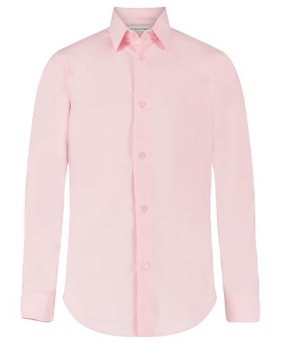Calvin Klein Boys' Long Sleeve Slim Fit Dress Shirt, Button-Down Style with Cuf…