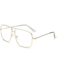 Dollger Classic Glasses Clear Lens Non Prescription Metal Frame Eyewear Men Women Gold