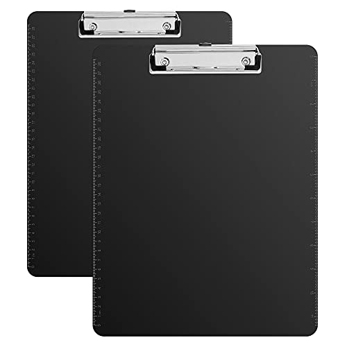 Amazon Basics Sturdy Plastic Clipboards, Low Profile Clip, Lightweight Versatil…