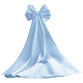 dideyttawl Women Satin Bow Cape for Prom Dress Detachable Sleeves Train for Wedding Dress Homecoming Dress Long Bridal Cape