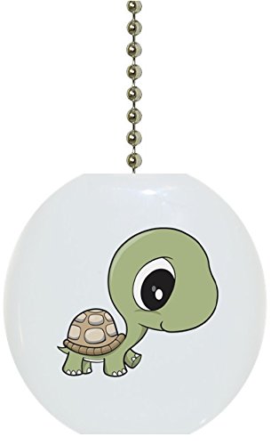 Turtle Baby Big Eyes Solid Ceramic Fan Pull