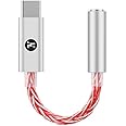 JCALLY JM6 Pro USB C Type-C to 3.5mm Dual DAC CX31993 MAX97220 Digital Audio Portable decoding amp HiFi DAC Mobile Headset Adapter (Silver Red)