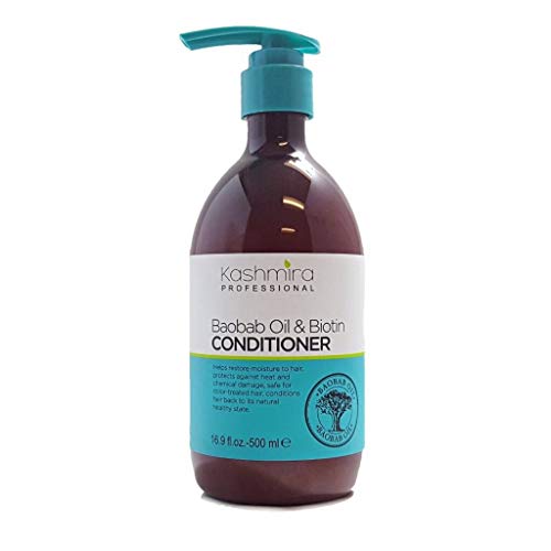 Kashmira Baobab Oil & Biotin Conditioner - Helps Restore Moisture To Hair, Protects Against Heat and Chemical Damage, Safe for Color-Treated Hair, Conditions Hair Back To Its Natural Healthy State