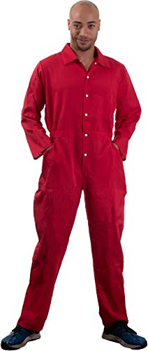 Photo 1 of Ann Arbor T-shirt Co. Red Jumpsuit | Costume Cosplay Flight Jump Suit Halloween Unisex Men Women -Red, XS