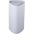 Tall High Metal Tin Charity Donation Box Tip Container Coin Collection Box Ticket Box Triangle Shaped 10" H x 3" Diameter with Slot on Removable Cover(10 Pack) White