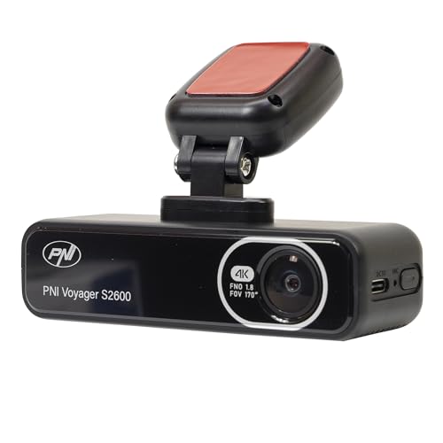 Car DVR camera PNI Voyager S2600 WiFi 4K Ultra HD, without display, parking monitoring function, G-sensor, video and audio recording, 12V/24V power supply