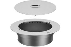 Breeo Zentro Stainless Steel Fire Pit Insert - Smokeless Firepit Ring Insert for Outdoor Fire Pit - for Outside Block, Stone, & Concrete Backyard Firepit Surrounds - Lid Included - Round 30"