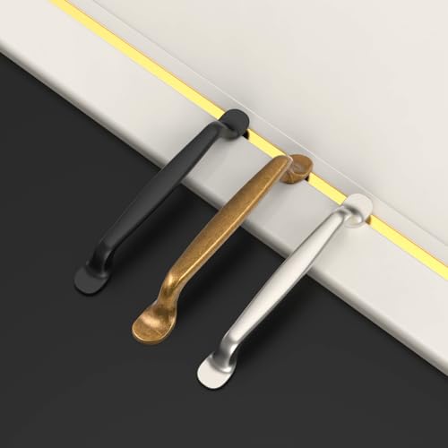 9BUILD 10 Pieces Black Kitchen Handles Hole Distance 160 mm Cabinets Kitchen Handles Furniture EU0053