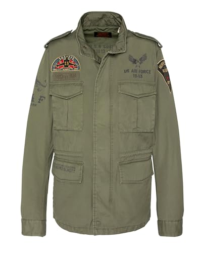 Schott NYC Darden-Kaki-s Giacca, Verde, S Uomo