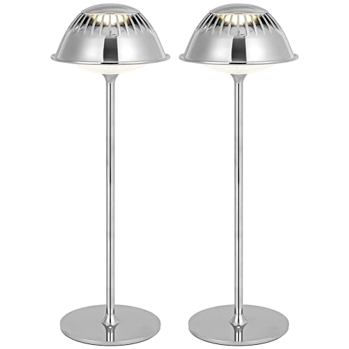 LuminexDesigns LED Modern Rechargeable Table Lamp, Chrome VIOA TL14