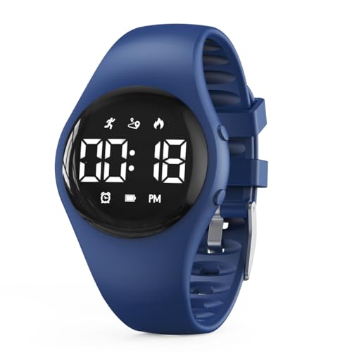 synwoo Children's Digital Watch Steps Counter Waterproof Wristwatch with Pedometer LED Display Stopwatch for Kids Boys Girls Teenager