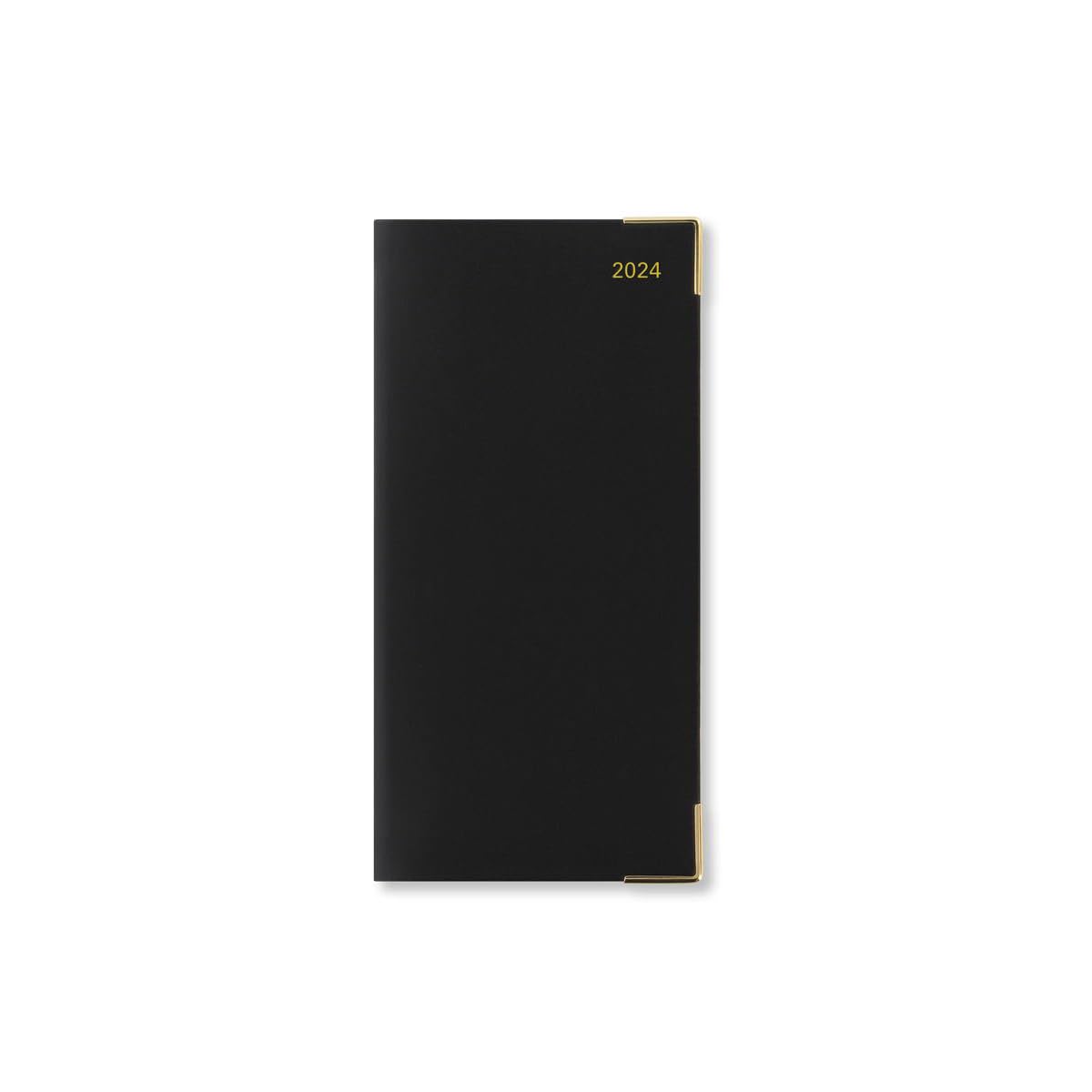 Letts Roma Slim vertical week to view with appointments 2024 landscape leather diary - black