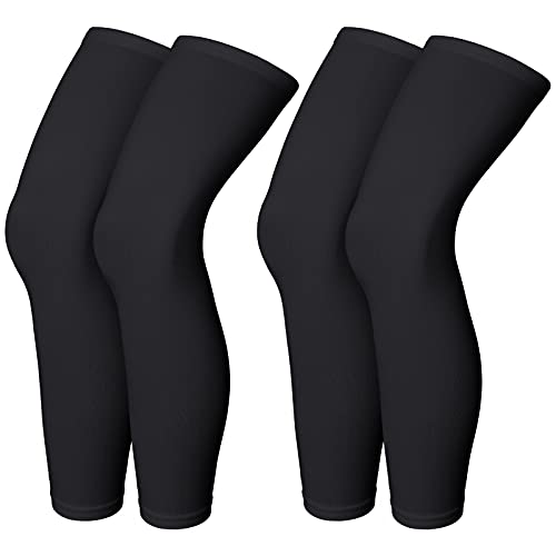 Skylety Compression Leg Sleeve Full Length Leg Sleeves Sports Cycling for Men Women, Running, Basketball(L,Black)