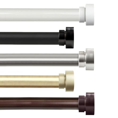 Bonnet 1" Single Curtain Rod 18-28 inch - Light Gold