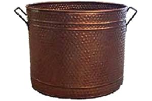 Dagan 1560 Hammered Steel Round Log Bucket - Copper
