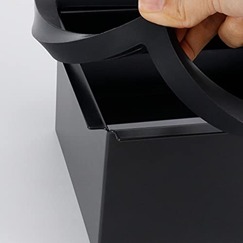 Sorandy Coffee Knock Box, Black Espresso Knock Box Chute, Coffee Ground Container with Removable Knock Bar, Bottomless Stainless Steel Espresso Machine Accessories for Easy Waste Disposal