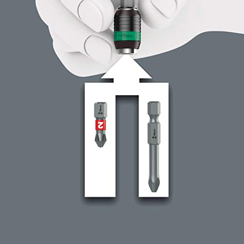 Wera 5059295001 KK 60 Kraftform Bitholding Screwdriver and 3 1/2-Inch Bit Pouch Set, 17-Piece, Multi