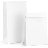 BagDream Paper Lunch Bags 6lb 100Pcs Kraft Bulk, Craft, Bread, White Snack Bags, 6x3.54x11 Inches Sack Lunch Bags
