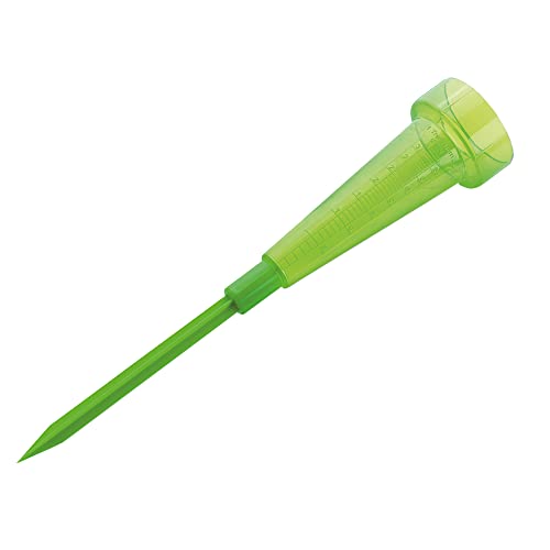 Amig - Rain Gauge - Graduated of 40 mm - Size: 240 mm - Includes mounting Spike - Easy Attachment to Grass or Soil - Polypropylene - Green