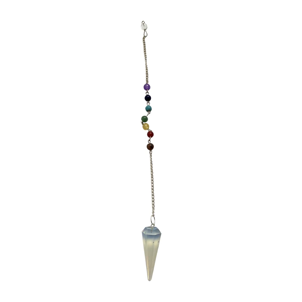 VIE Pendulum with 7 Chakra Beaded Chain (Opalite)