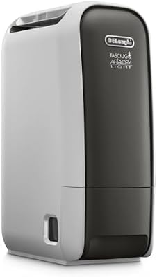De’Longhi Tasciugo AriaDry Light - Deshumidificador portátil con tecnología Zeolite e ionizador, Elimina hasta 6 L/día, seca la ropa, anti-moho y silencioso, Función swing y temporizador, Gris (DNS65)